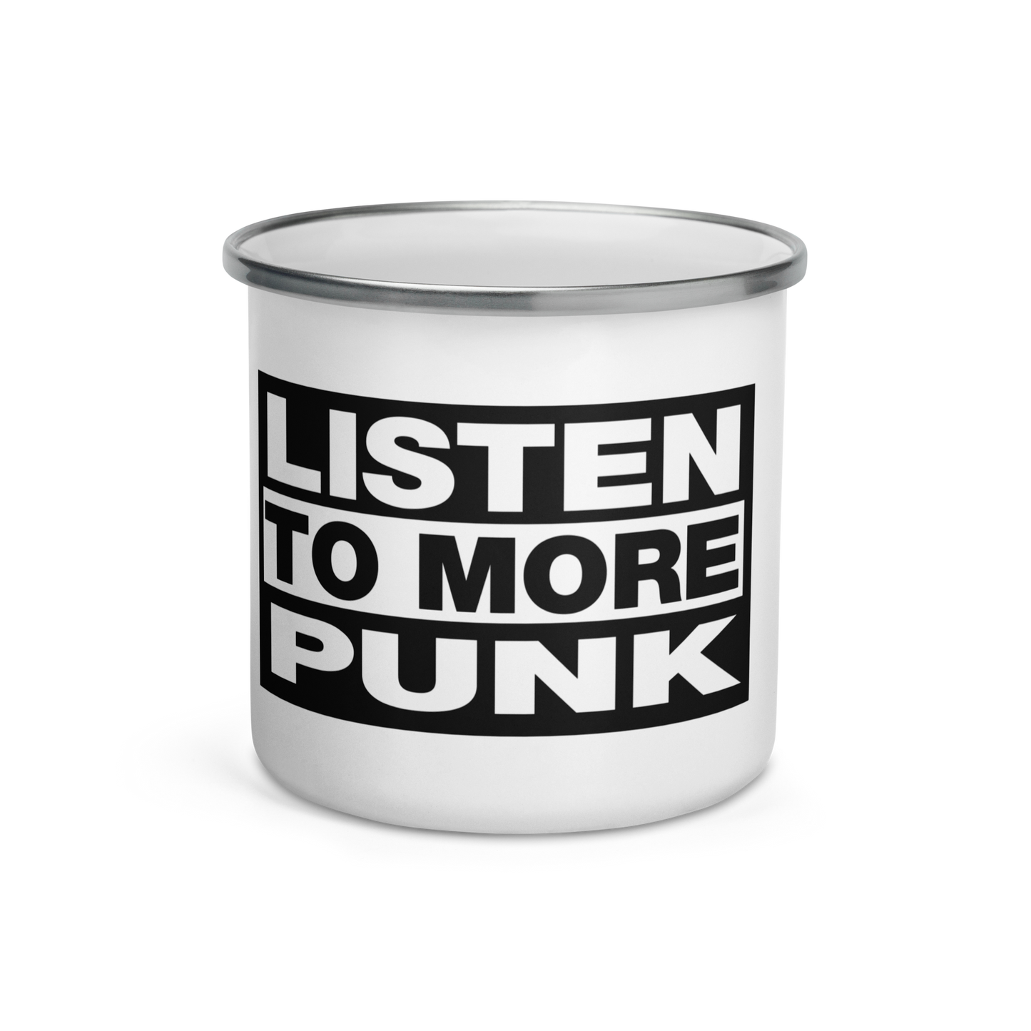 Listen to More Punk Enamel Mug